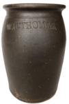 D571 Nice early Hard to find W.H. Thomas Stoneware Crock .Thomas was a potter in Huntingdon, Pennsylvania 1870 . Crock measures 6-3/4” tall and 4-1/2”