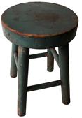 F12 Agreat minature sply leg Stool in the originalbue paint. beautiful form, the seat is dovetailed in the center found in Pa. Measurements are 7 5/8" tall