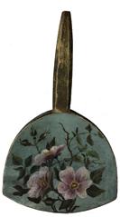 D681 19th century hand painted Butter Paddle flowers painted on wood,