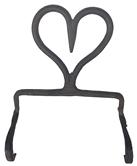 D346 18th century New England heart shaped Pot hanger wrought iron, American, this type of appratus hung on a S hook to hold a pot ( Antique Iron by Herber Peter and Nancy Schiffer page 221) a great early piece of iron . 8" wide x 9" tall x 5" deep