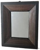 D498 Early 19th century decorated frame with mirror from Vermont. Circa 1830. Dark mustard decorated with black, all original. Measurements are: 10" x 8"