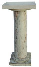 X552 An antique marbleized painted wood pedestal on a stepped collar base,circa late 19th century, measurements are: 16" x 14" x 34" tall