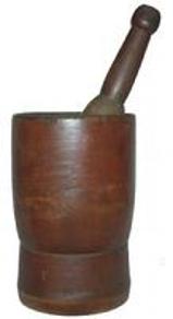Z168 19th century dry red painted, wooden turned mortar and pestle, Beautiful original dry red paint with simple turns,