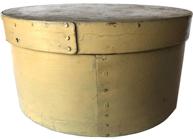 F30 19th century New England Pantry Box with old light yellow paint ca. 1880; bentwood box with tack bands, natural patina on the inside 9 7/8 diameter x 5" tall