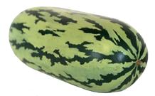 F56 Wonderful folk Art wooden whole watermelon. Solid wood, hand carved and painted. Measurements are: approximately 19” long x 7 ½” tall