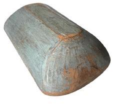 **SOLD** L139 Fantastic 19th Century New England hand hewn wooden Trencher retaining its beautiful original slate blue paint. The exceptional hand-hewn surface shows great wear while the inside of the trencher bears natural patina surface with evidence of chop/slice marks from years of use. Very sturdy trencher. Measurements: 20 ¼ long x 11 ¼ wide x 4 4 ½ tall (depending on where measured).