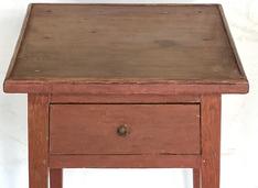 H519 l red painted splay leg table