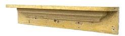 M233 19th century Pennsylvania original yellow painted Wall Shelf. Classic lines with nice, applied molding underneath the top, rounded front corners and a chamfered edge along the bottom. Very sturdy. Circa 1850s.