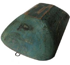 D371 19th century large wooden Trencher with beautiful original blue paint