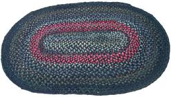 X446 Early 20th century Pennsylvania Amish hand made braided rug. measurements are: 67" long x 45" wide