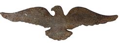 E252 Early 19th century Patoric,hand blacksmith made, iron Eagel house plaque 18 1/4" wide x 5 1/2" tall