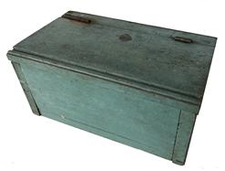 F203 19th century Document Box with the original paint, hinged lid, nail construction case, Measurements are: