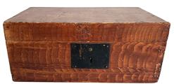 X314 19th century Paint decorated Document Box Beautiful and bold original paint decoration on this dovetailed document box circa 1850 14” Long 8” Deep 6” High