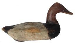 **SOLD** A327 Lum Fletcher 1867- 1942 Havre De Grace Maryland, Canvasback Drake, Long Neck semi - high head (4") in old gunning oriinal paint, wt and staple attached, Lum Fletcher was a market Hunter, and a waterfowl guide. His decoys are featured in several Chesapeake Bay decoy books. circa 1890