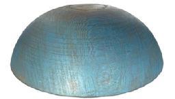 L478 Large, early 19th century Pennsylvania wooden bowl bearing a beautiful original blue painted surface with distinct turnings and a carved band around the foot area. Natural patina interior with evidence of slow turnings and chop marks from use. Nice hand / slow turned lathe marks visible throughout. This sturdy bowl is slightly out of round at 20 ½ 20 ¾ diameter. It is 6 5/8-6 ½ tall / deep, depending on where measured.