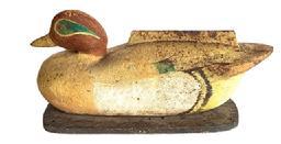 L524 Nice! Cast Iron Boot Scrape depicting a Green Wing Teal Duck in great original polychrome painted surface with very realistic colors. Very heavy. Approximate measurements:  ~13 &frac12;� long x ~4 &frac14;� wide x ~6 &frac12;� tall. 