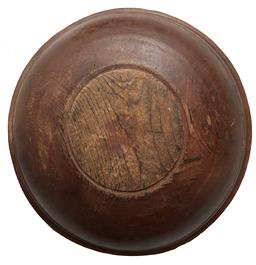 F10 18th century Treen Bowl, original dry surface, showing great lathe turnings, with a lip edge and nice and clean interior, out of round, New England, Overall good condition from 200+ years of use. Measurements: 17 1/2” diameter 4 1/4 ” tall