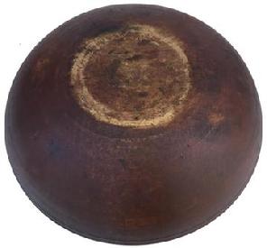Z95 19th century Pennsylvania original red painted wooden bowl,American, mid-19th century, A lathe-turned bowl having a beaded rim .slightly out of round, Retains an old dry red paint with good patina