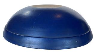 U11 Mid 19th century original painted large turned Bowl, round form, with turned raised rim. The Bowl has no cracks or breaks beautiful color