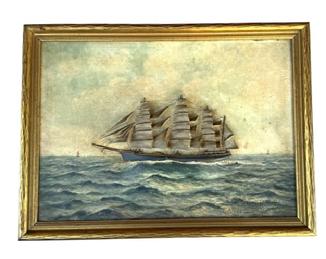 **SOLD** M302 Fantastic, relief carved depiction of the Clipper Ship Great Republic which was launched in 1851. This fantastic work was hand drawn and hand carved from a single block of wood, then hand painted with great details! Signed by maker, B.D. Homan of Freeport, Long Island, NY. Very faintly on the back is a scratched No. 36. Framed measurements: 17 ¾ wide x 13 ¼ tall, with the carving measuring 16 wide x 11 ½ tall.