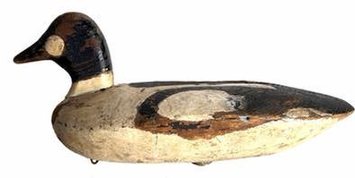 G153 Antique Golden Eye working duck decoy attributed to Bill Cochran of Talbot County, Maryland 1950's old working paint