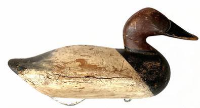 RM1438 Early 1948 Canvasback Drake decoy carved by Madison Mitchell (1901-1993) from Havre de Grace Maryland - signed and dated on bottom.