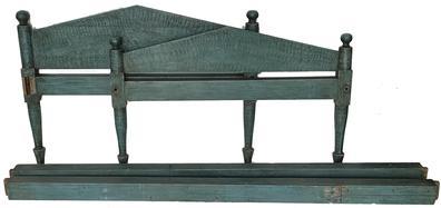 L74 19th century Pennsylvania rope bed with the original blue paint d
