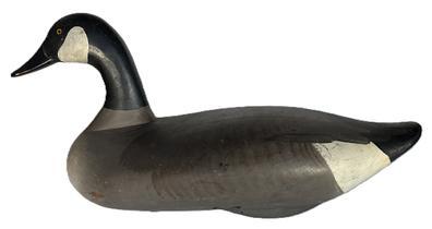 K1682 Upper Bay Canada Goose Decoy - Branded �M� on bottom - attributed to R. Madison Mitchell (1901-1993) of Havre De Grace, MD in original paint. Original weight, staple and ring intact on bottom. Unsigned. 