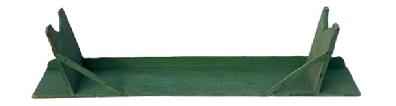 L281 Green painted mortised bench
