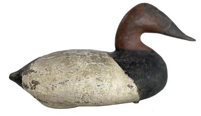 RM1104 John Graham 1822-1912 Charlestown, MD Canvasback Drake (circa 1870) in old working paint, and some original paint showing.